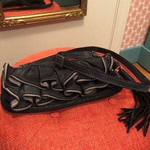 Black Italian leather purse, bought in Italy, never used